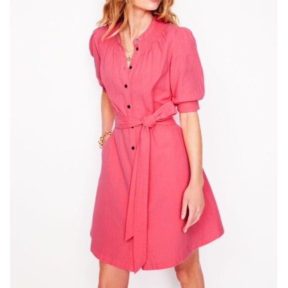 Boden Dresses & Skirts - Boden Ada Double Cloth Short Dress Azalea Pink Women's Size 6 NWT